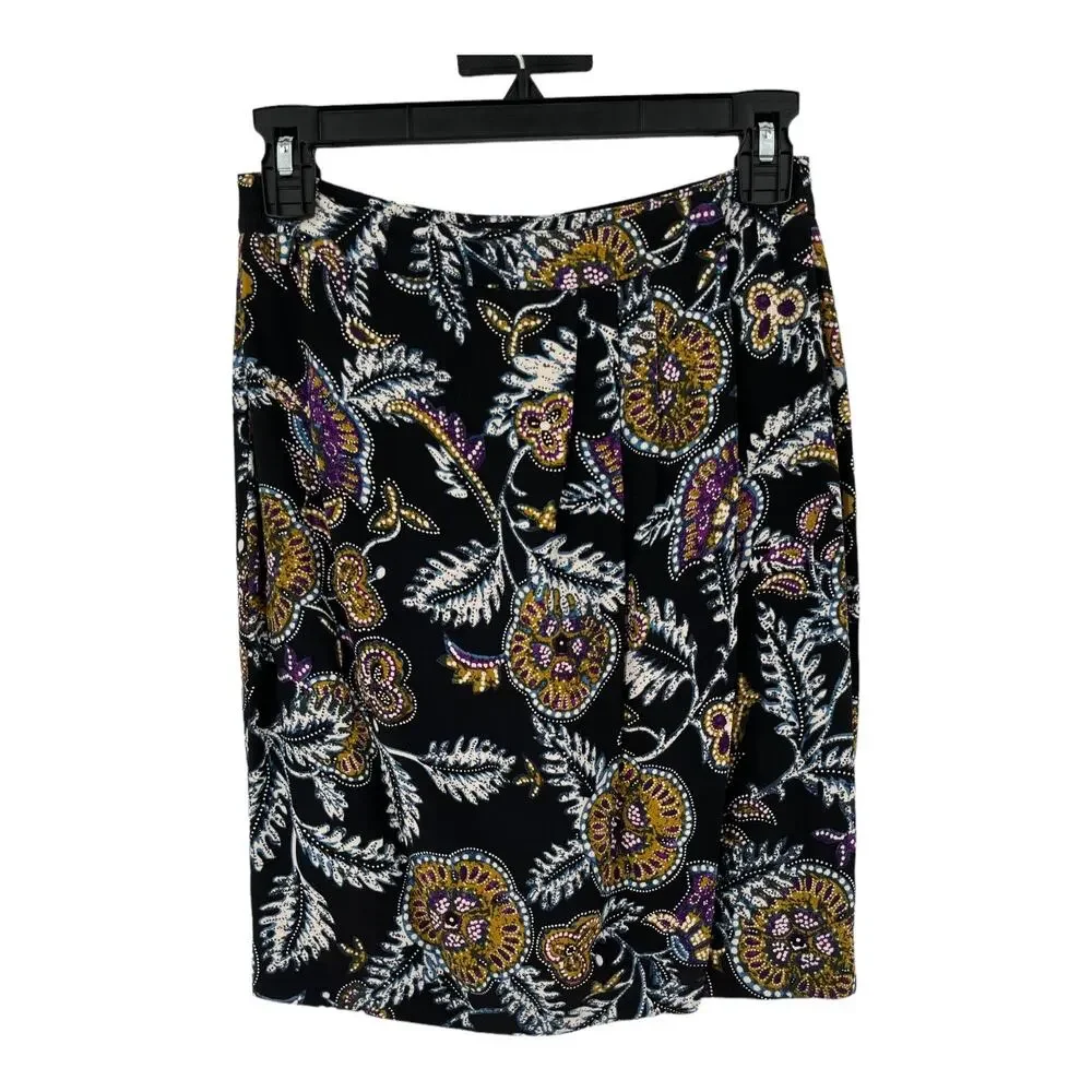 ba&sh skirt Venise paisley wrap black X-Small XS - Picture 2 of 9